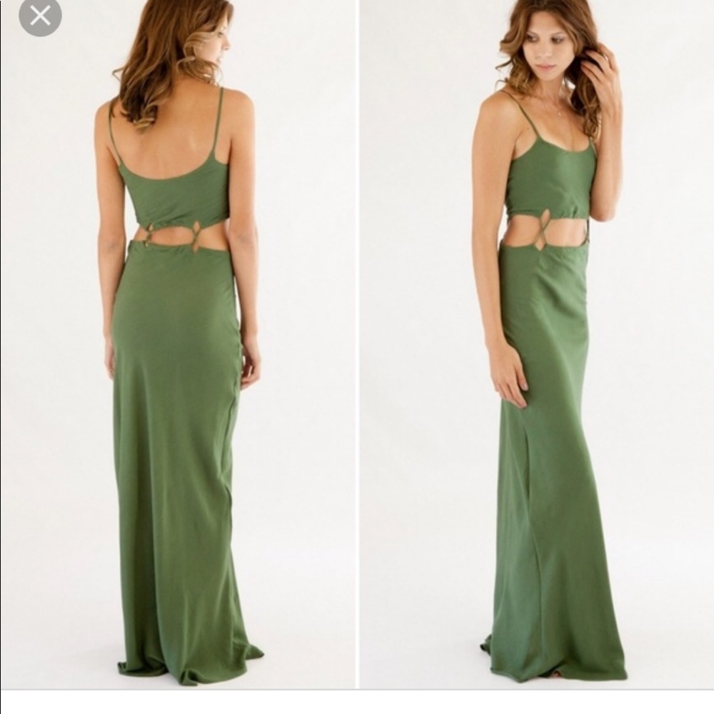 Olive green acacia dress
